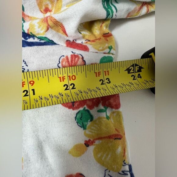 Emily Daniels Elbow Tab Sleeve Tropical Knit Polo Floral Print Size XL - Picture 10 of 12